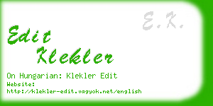 edit klekler business card